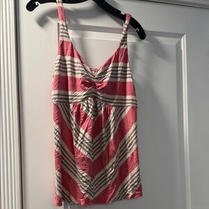 Soma Pink and Gray Striped Camisole adjustable straps